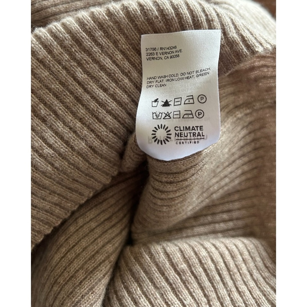 Reformation Aries Cashmere Sweater Women Size Small Oatmeal Cropped Tie Back L/S - Picture 6 of 10